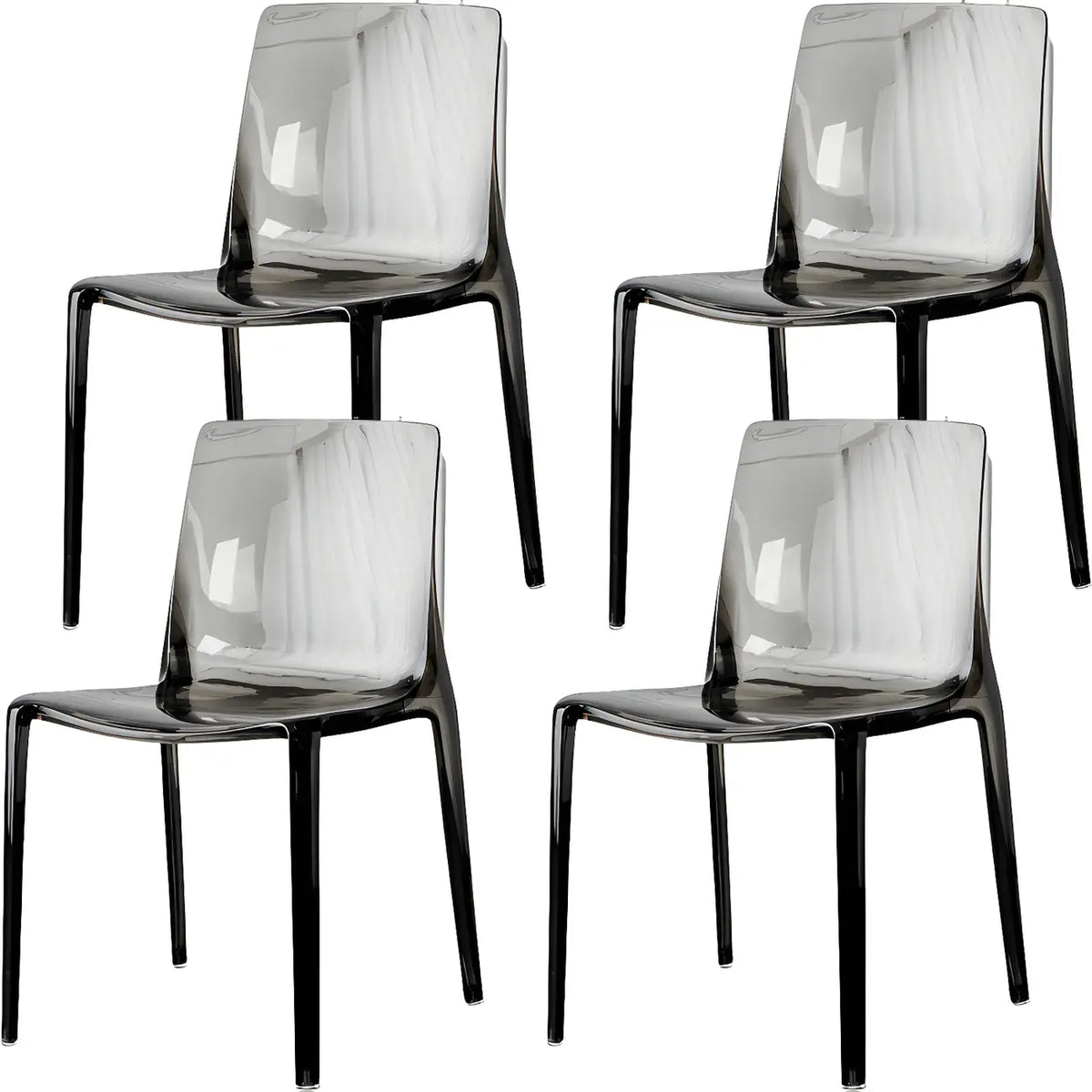 Amber Acrylic Armless Low Back Dining Chair