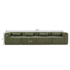 145.5 Modern Convertible Sectional Sofa, Upholstered 4-Seater Sectional Sofa with Compressed Sponge, Living Room L-Shaped Sofa-Panipeachy