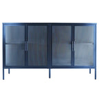 Metal Tempered Glass Cabinet with Adjustable Shelf