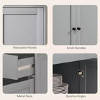 HOMCOM Sideboard Buffet Cabinet with Storage, Modern Kitchen Cabinet with 4 Doors, 2 Drawers and 2 Adjustable Shelves, Coffee Bar Cabinet