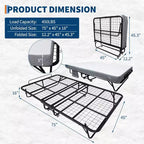 Folding Bed with Mattress for Adults,Portable Rollaway Guest Beds , Foldable Metal Frame Bed with 5 Memory Foam Mattress & Side Storage Pocket