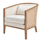 Tillman Linen Accent Arm Chair with Rattan