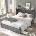Mixoy Murphy Bed Cabinet Bed Chest with Mattress & Drawer