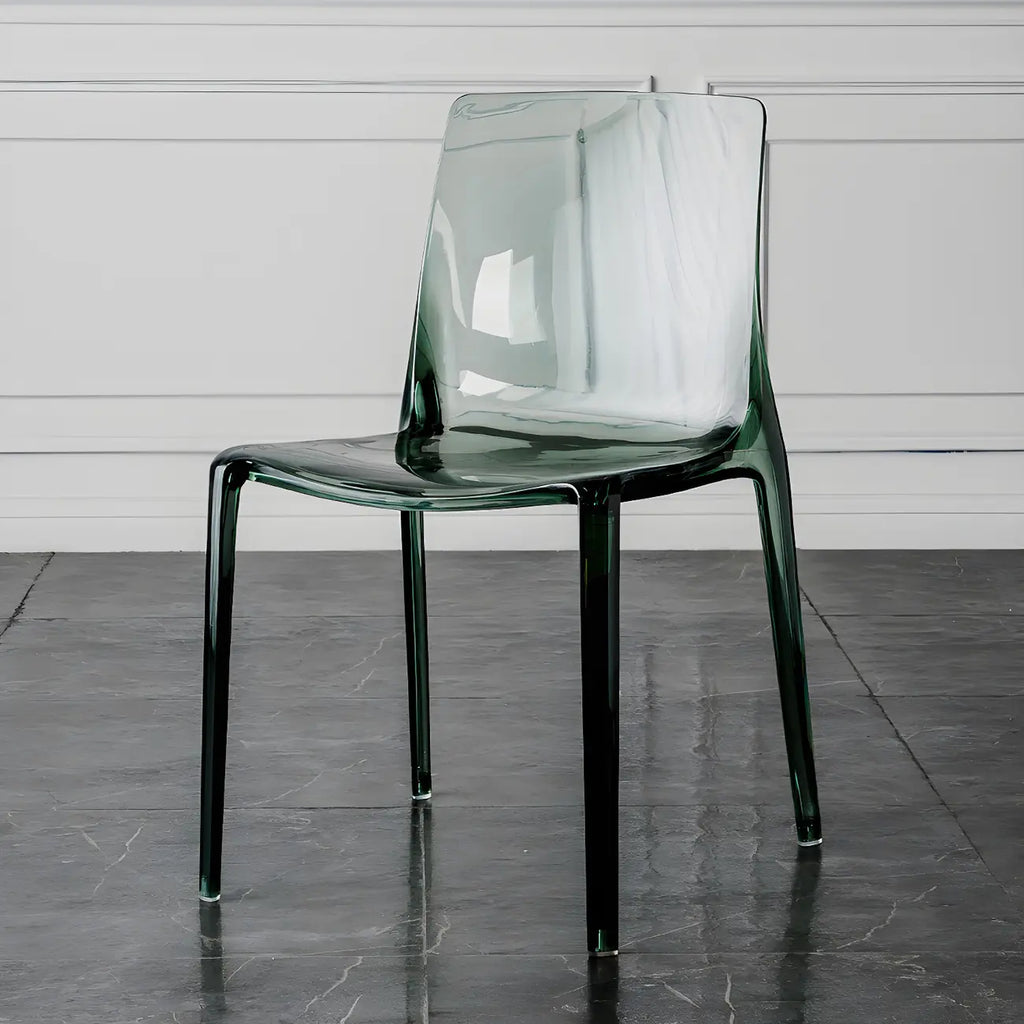Amber Acrylic Armless Low Back Dining Chair