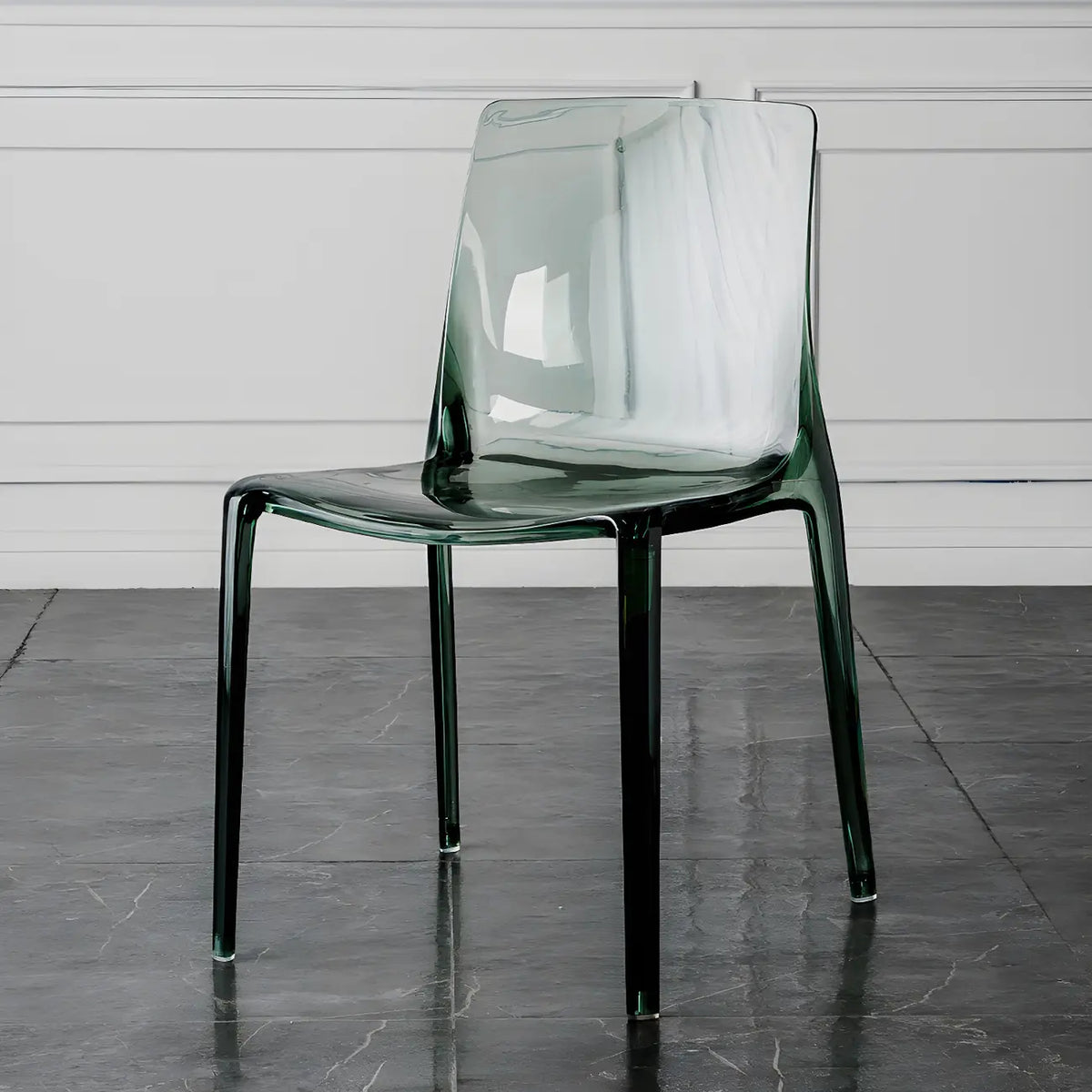 Amber Acrylic Armless Low Back Dining Chair