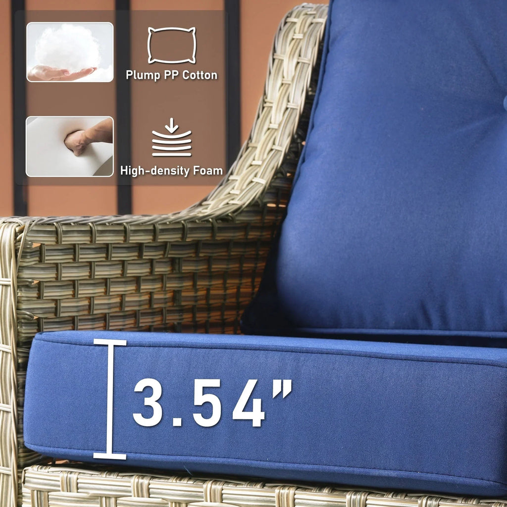 HOOOWOOO 2-piece High Back Wicker Rattan Outdoor Patio Chair Set