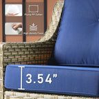 HOOOWOOO 2-piece High Back Wicker Rattan Outdoor Patio Chair Set