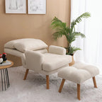 Accent Chair with Ottoman Set, with Adjustable Backrest