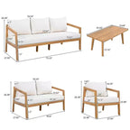 Christopher Knight Home Sunny Modern 5 Piece Acacia Seating Set with Rectangular Slatted Table and 7 Seaters