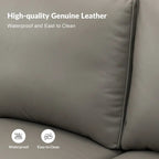 Balvino 81 Wide Transitional Genuine Leather Rolled Arm Sofa with Nailhead Trim and Removable Cushions