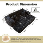 HOOOWOOO Modern Plush Sectional Sofa L-shaped Couch with Removable Ottoman