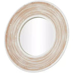 35x35 Wooden Wall Mirror with White Wash Effect Cream - Olivia & May: No Assembly, MDF Frame, Indoor Use