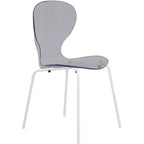LeisureMod Bristol 5-Piece Dining Set Round Dining Table, 4 Plastic Dining Chairs White Legs