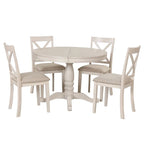 42-54 Farmhouse Round Extendable Dining Table for 4