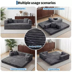 80.7 5-in-1 Convertible Sleeper Sofa Bed aï¿?Corduroy, 1200 lbs, No Assembly