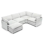 Modern 113.4D*79.13W Oversized Corduroy Modular 5-Seat Sectional Sofa Set with Ottoman U Shaped Sofa Couch with Corner Sofa,HYLEORY