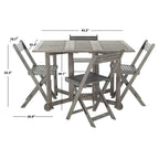 SAFAVIEH Outdoor Brandy 5-Piece Outdoor Dining Table Set - 43Wx35Dx29H