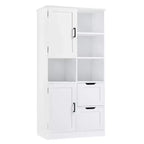 62 Tall Bathroom Storage Cabinet, Freestanding Floor Storage Cabinet With Drawer & Adjustable Shelf, Pantry Storage Cabinet For Bathroom Living Room