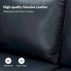 Balvino 81 Wide Transitional Genuine Leather Rolled Arm Sofa with Nailhead Trim and Removable Cushions