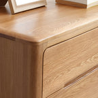 Traditional Natural Oak Wood Double Dresser for Bedroom