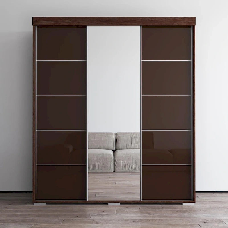 Aria Modern 3-door Wardrobe Armoire with Mirror