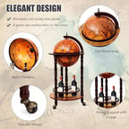 Costway 17.5 Wood Globe Wine Bar Stand 16th Century Italian Rack Liquor Bottle Shelf