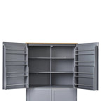 40.2x20x71.3 High Freestanding Kitchen Pantry Large Cupboard Storage Cabinet with 2 Drawers 2 Adjustable Shelves 8 Door Shelves