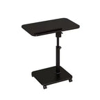 1 Set c-Shaped Side Table, Height Adjustable Overbed Bedside Table with Wheels, Multi-Purpose Sofa Table & Laptop Desk for Small Spaces