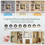 BALHAM TRADE-Vanity Desk with Mirror and Lights 9 Drawers 6 Shelves 3 Lighting Modes Adjustable Brightness