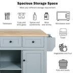 Portable Rolling Kitchen Island Cart with Storage