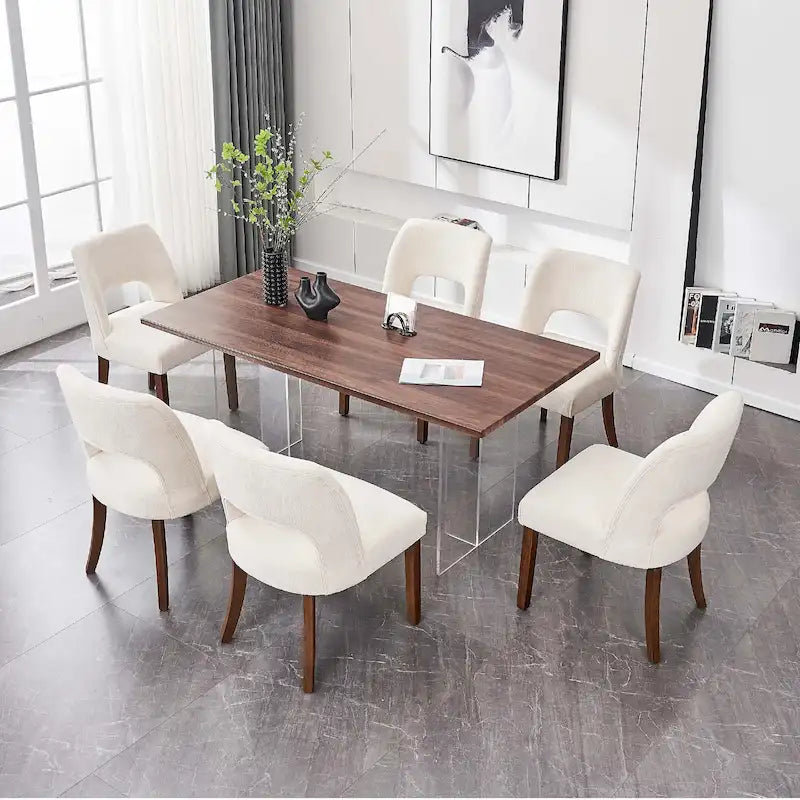 Set of 4 Fabric-upholstered Dining Chairs