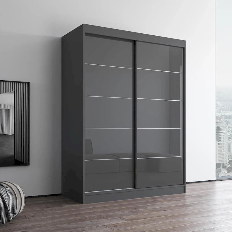 Aria 2 Door Modern High Gloss Wardrobe Armoire