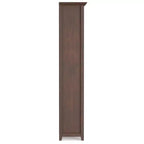 70 Five-Shelf Solid Wood Bookcase - Lacquered Pine, 4 Adjustable Shelves