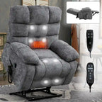Dual Motor Power Lift Recliner Chair with Massage and Heat for Elderly People, Large Lazy Single Boy Recliners with Power-Remote