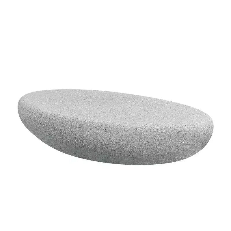 Modern Fiberglass Coffee Table with Matte Rocks Design, Irregular Accent Center Table for Living Room, Office, or Small Spaces-Panipeachy