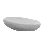 Modern Fiberglass Coffee Table with Matte Rocks Design, Irregular Accent Center Table for Living Room, Office, or Small Spaces-Panipeachy