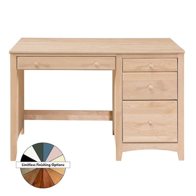 Arch+Haven Solid Wood 4 Drawer Desk