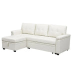 Convertible Reversible Sectional Sofa with Pull-Out Sleeper Bed, Hidden Storage Chaise, and Durable Legs