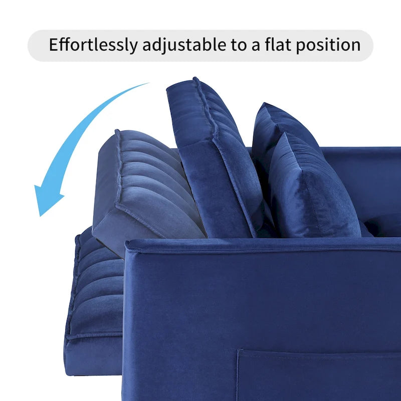 Classic 55 Width Pull Out Tufted Convertible Loveseat Sleeper Sofa Bed - 55W x 68L x 20H
