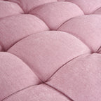 Chenille Chaise Lounge Sofa Bed, Upholstered Sofa Couch with Tufted Backrest and 2 Detachable Pillows for Living Room