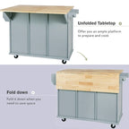 Portable Rolling Kitchen Island Cart with Storage