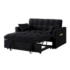 4-in-1 Pull-Out Sleeper Sofa Bed - Loveseat in Velvet -Convertible Couch Bed with Reclining Backrest,2 Side Pockets