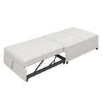 72.5 Linen 4-in-1 3-Seater Sleeper Sofa with 5-Level Adjustable Backrest And Storage Pocket