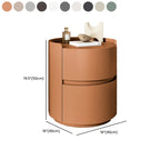 Modern Leather Tray Round 2-Drawer Nightstand