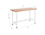 Heavy Duty 60 Adjustable Height Workbench Table with Wood Top