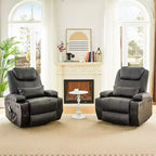 Bestier 34.6 Electric Power Lift Asist Recliner Chair with Massage and Heat, Fax Leather Reclining Chair with Side Pockets & Cup Holders