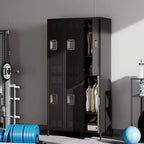 Garvee Steel Storage Locker Cabinet, 72 Heavy-Duty Metal Locker for School, Gym & Office, Black