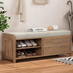 43.30 Solid Wood Storage Bench with Contemporary Distressed Blinds