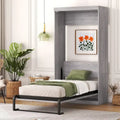Twin Size Murphy Bed, can be Folded into a Cabinet, Gray