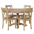 42-54 Farmhouse Round Extendable Dining Table for 4